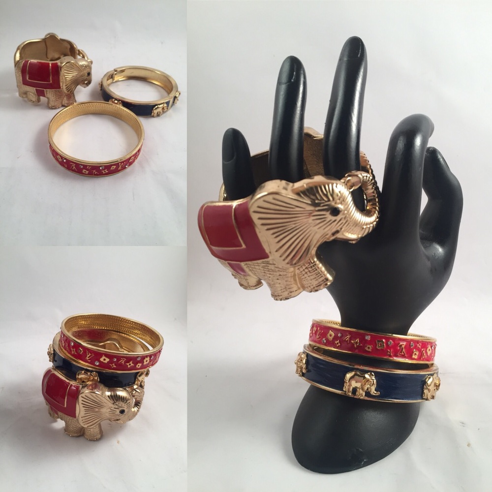 Three gold and enamel bracelets!